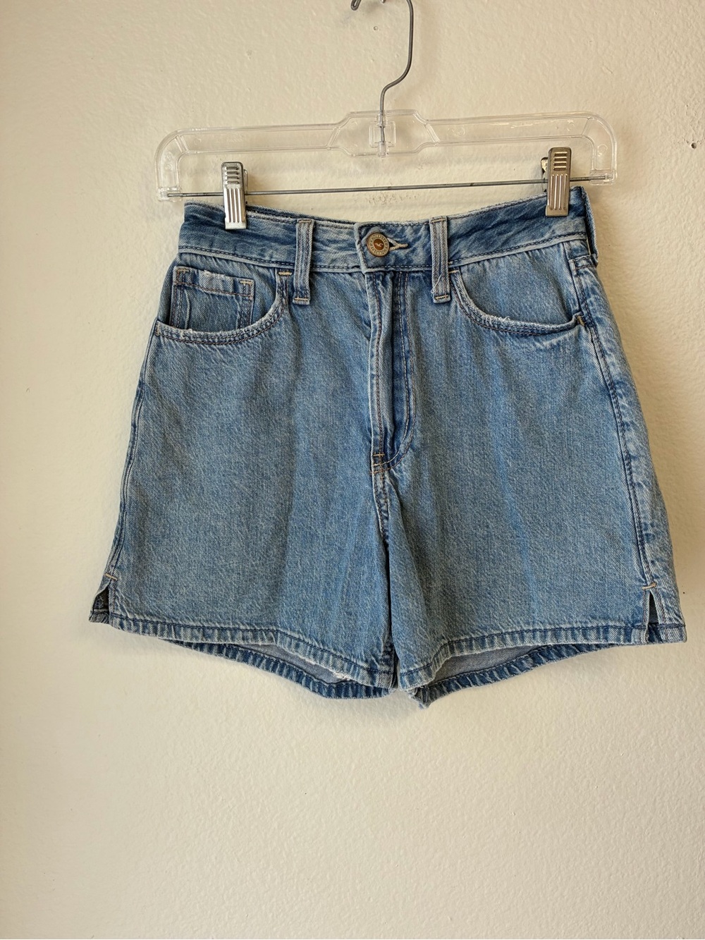 Hollister Light Blue Denim High-Waist Women's Shorts